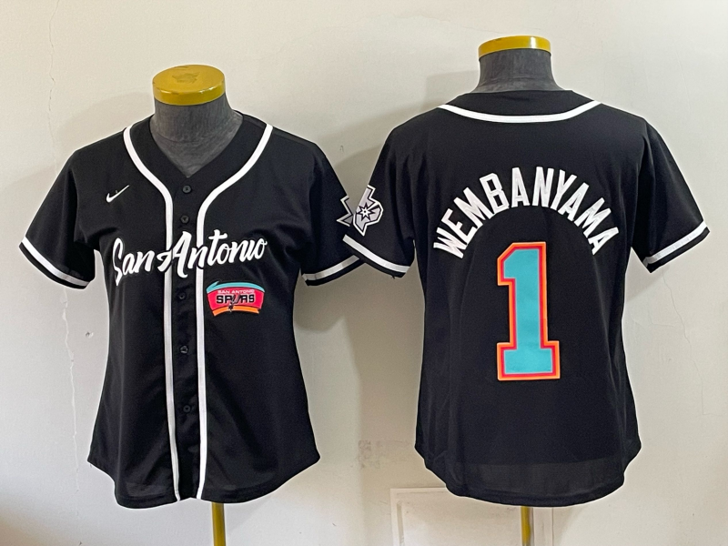 Women San Antonio Spurs #1 Wembanyama black Nike 2026 NBA Jersey 1019024